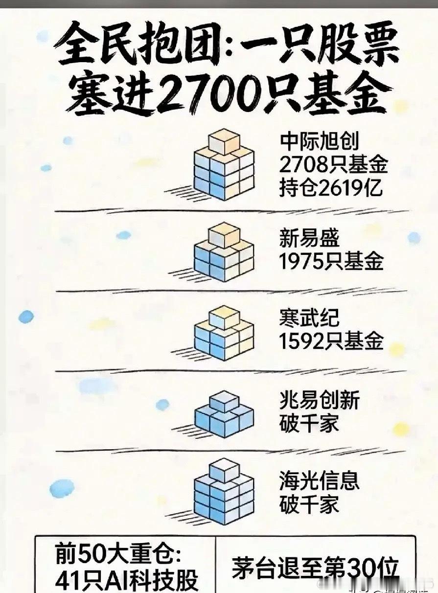 中际旭创，新易盛，寒武纪，兆易创新，海光信息基金抱团买入的这几只股票，业绩也