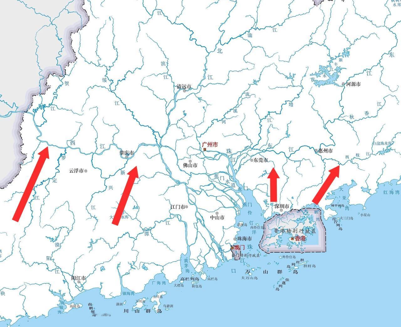 广东有东江、西江、北江，为啥没有“南江”？因为命名的方式，是以珠江三角洲平原，特
