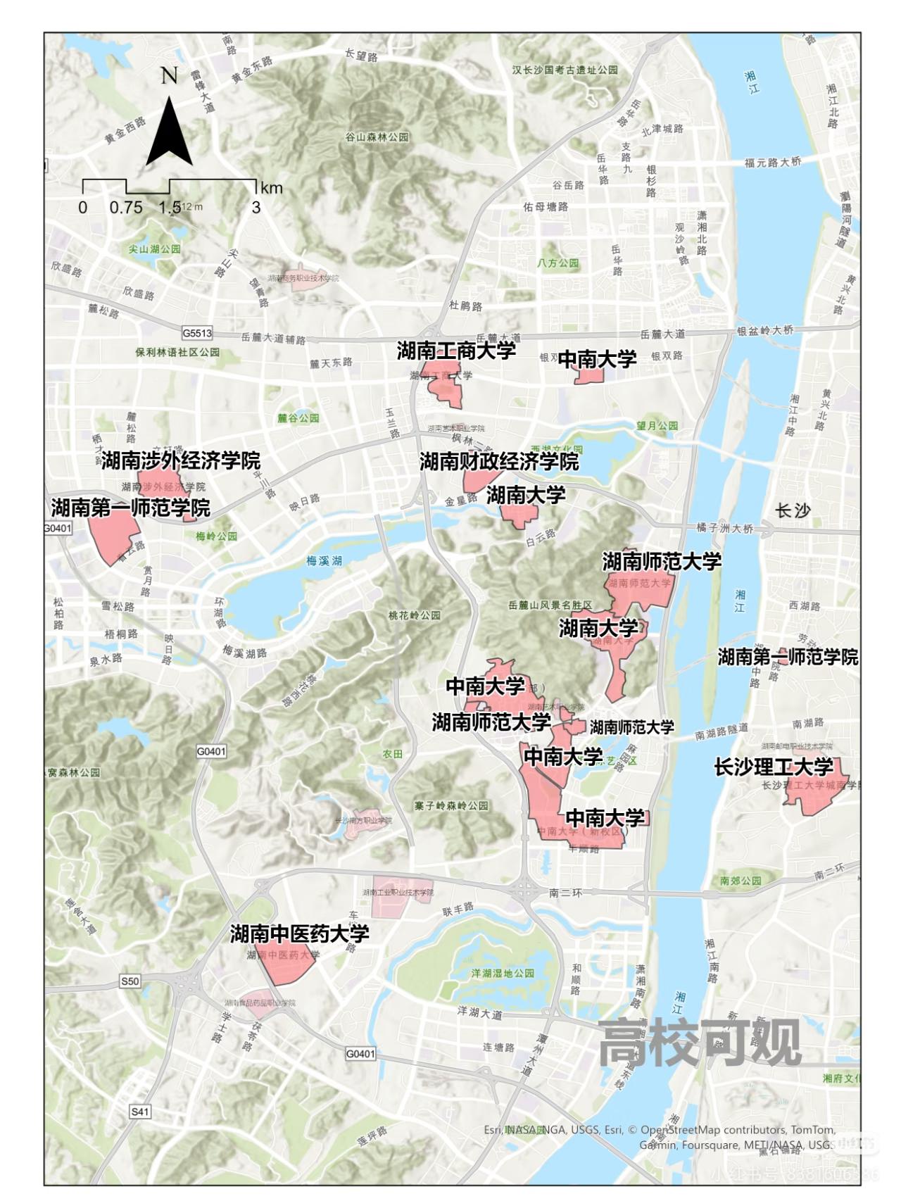 中南大学这分布确实有点“散装”，校区这里一坨那里一坨的。它由原中南工业大学