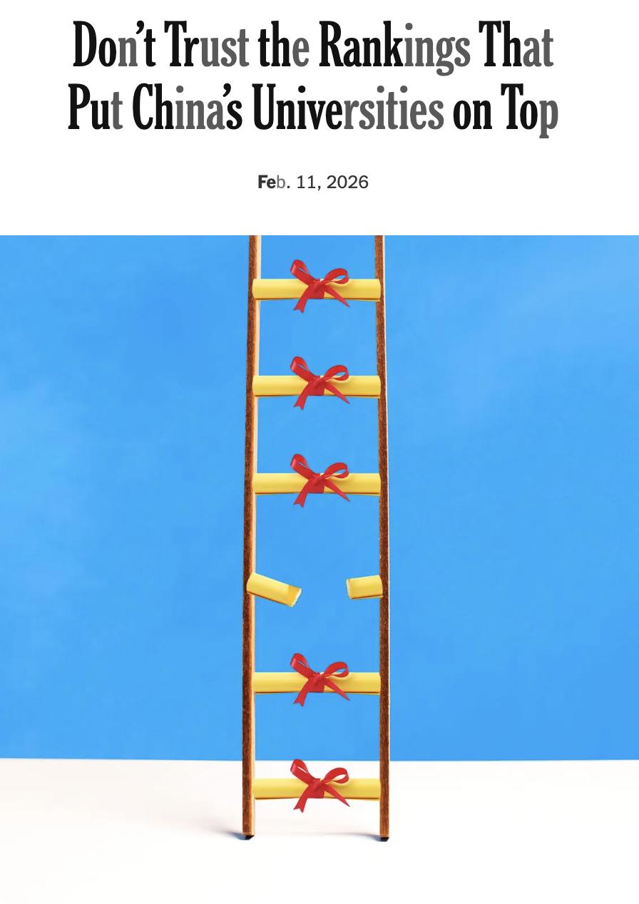 美媒：尽管一些全球大学排名显示中国大学在研究产出方面表现突出，甚至超越了哈佛等美