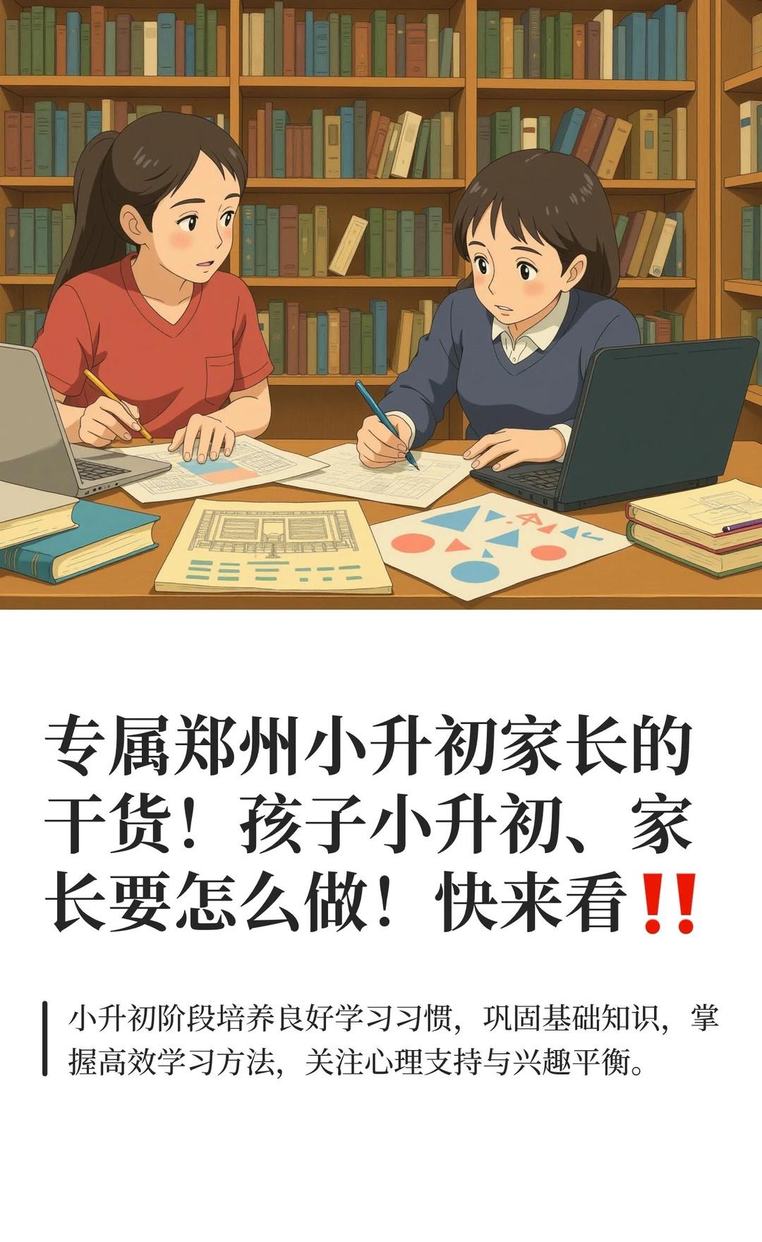 专属郑州小升初家长的干货！孩子小升初、家小升初阶段，培养良好学习习惯、巩固基础