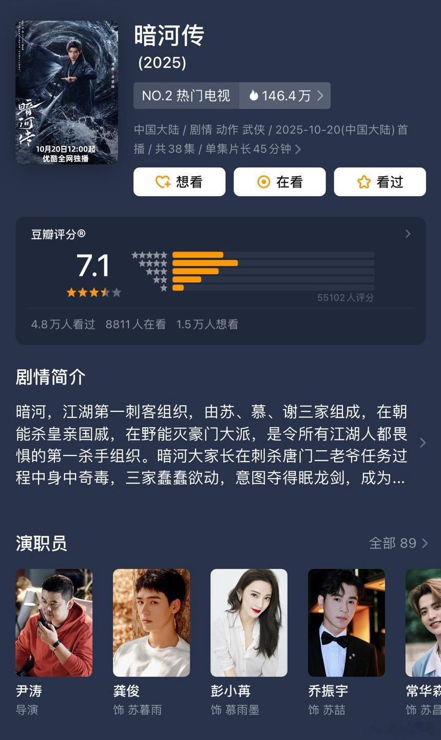 水龙吟暗河传豆瓣开分暗河传的豆瓣开分跟打分人数都秒了。。。🤔​​​