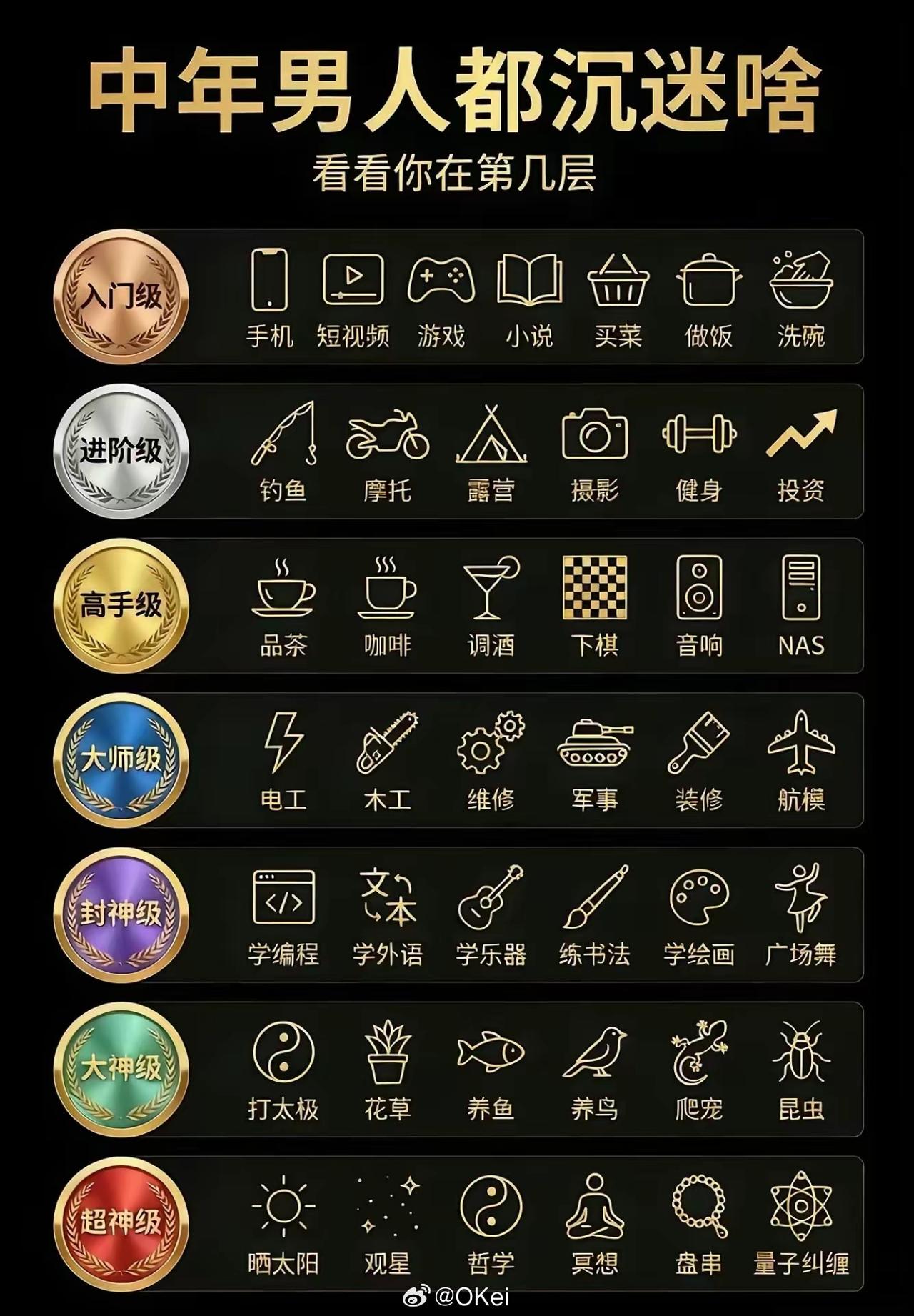 假如中年男人有段位，你是什么级别？[doge][doge]​