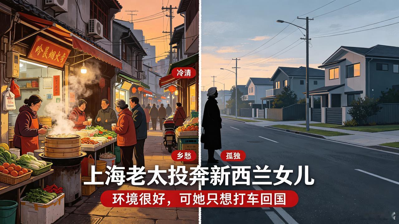 上海老太投奔新西兰女儿，直言太冷清要打车回国，女儿：你要学会孤独很多人眼里，移