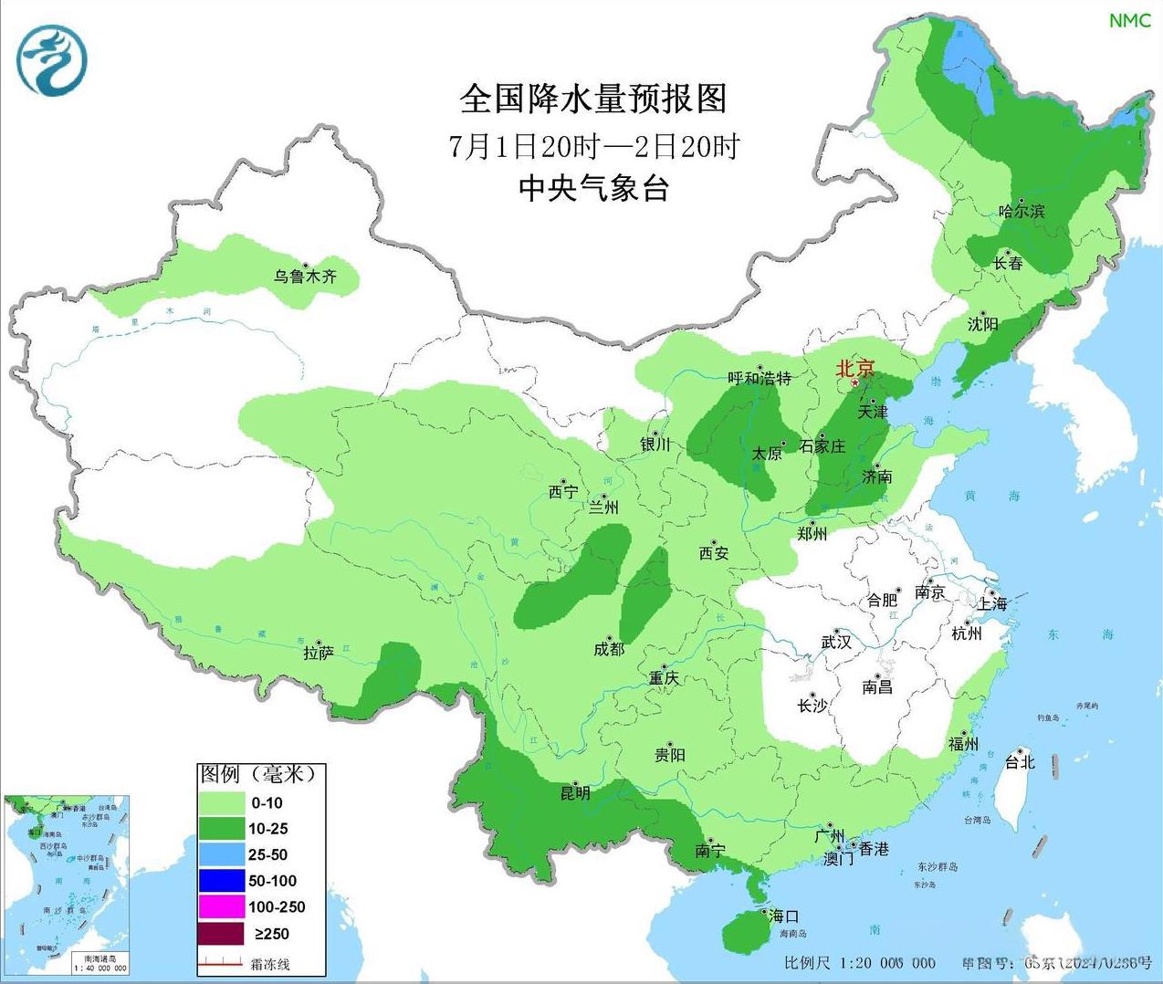 中央气象台：7月初华北、黄淮地区多轮降水过程，局地暴雨根据中央气象台的最新预报