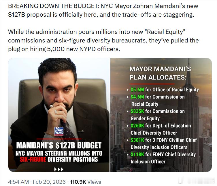 佐兰·曼达尼提出的纽约市1270亿美元新预算方案正式出炉，其中的取舍令人震惊。政