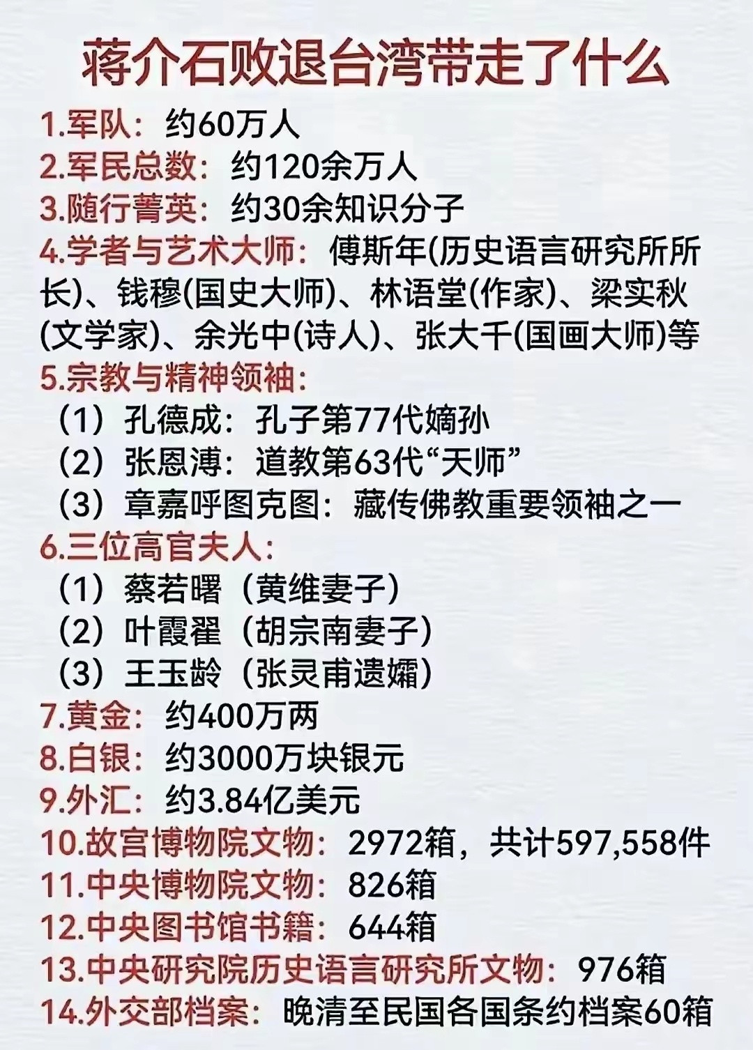老蒋当年是老鼠搬家啊