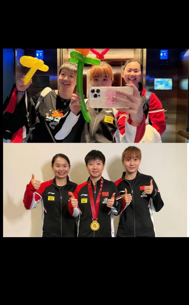 孙颖莎何卓佳孙铭阳刘炜珊王添艺莎莎身边的人都是面善之人，善良、暖心[赞