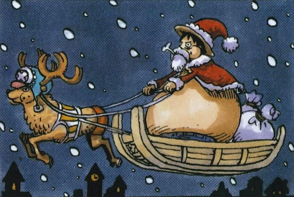 海贼王海贼王发现偷吃的圣诞老人和驯鹿