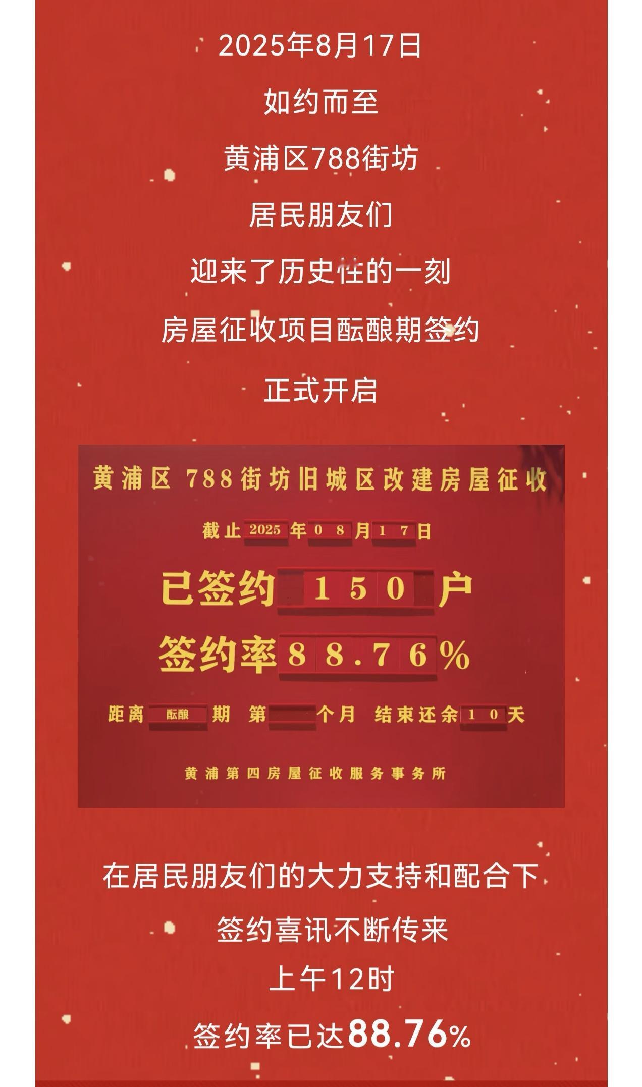 朋友们，黄浦区零星地块旧改征收又有好消息传来啦！就在今天中午黄浦区788街坊