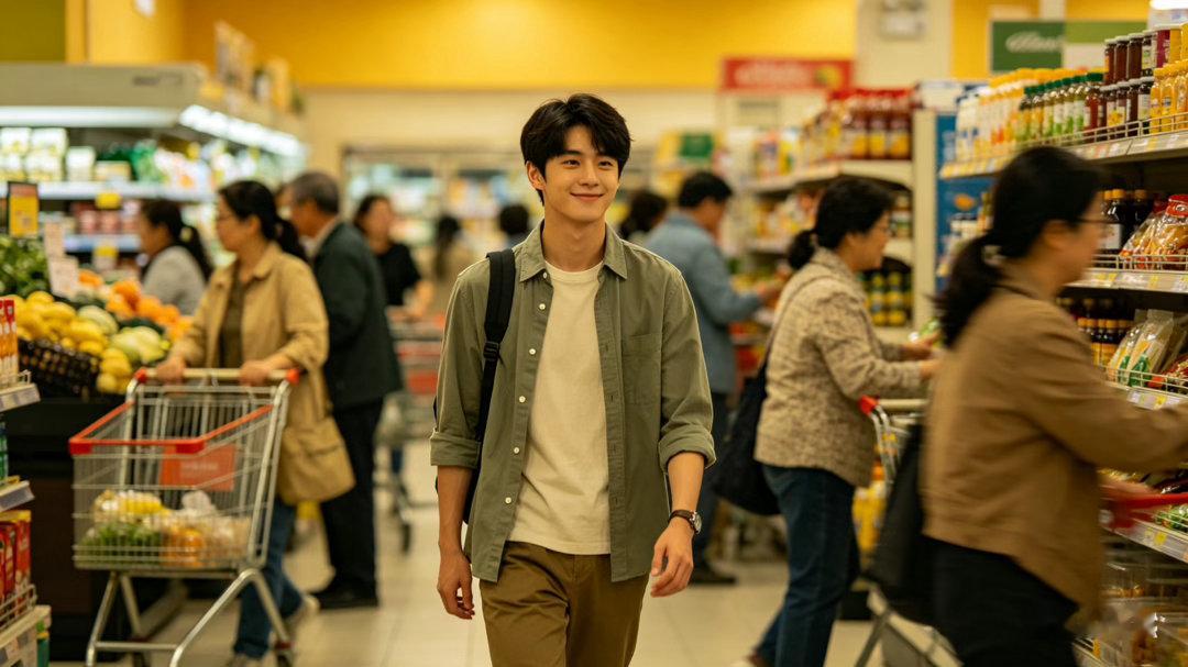 今天逛超市的时候突然涌起一阵喜悦人流在川流不息岁月在静静流逝我只身行走却不觉孤寂