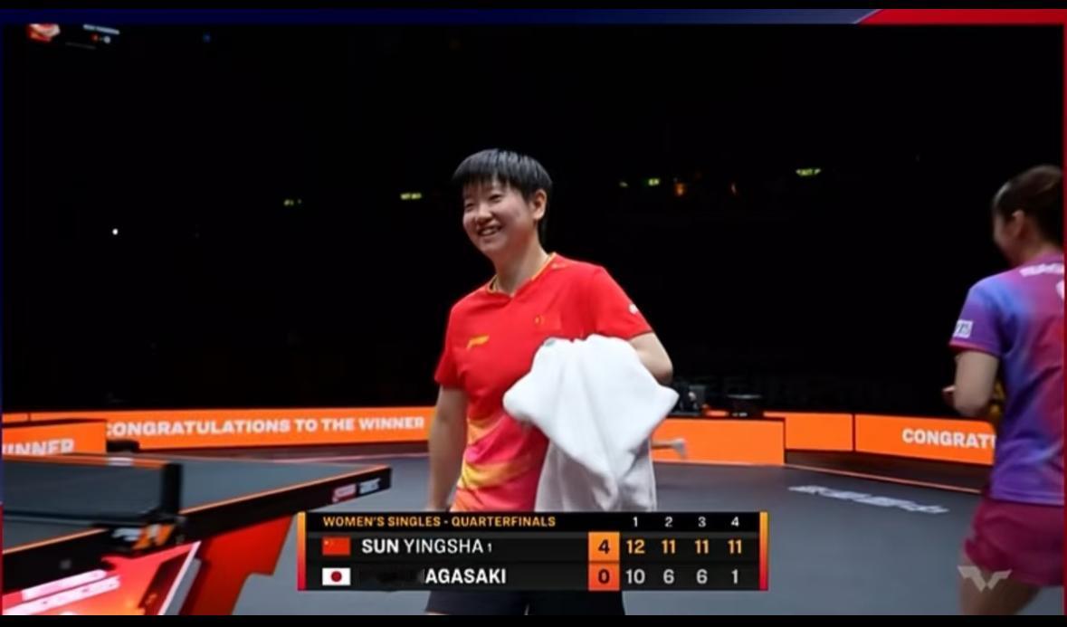 恭喜孙颖莎首次挑战长崎的发球成功—41.48度太离谱，莎莎笑容灿烂！12月1