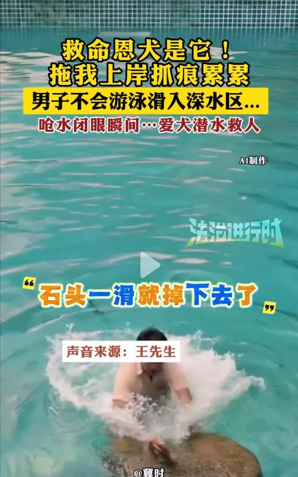 太感动了！湖北宜昌，男子不慎掉入河水中，男子不会游泳呛了几口水身体很快就沉了下去