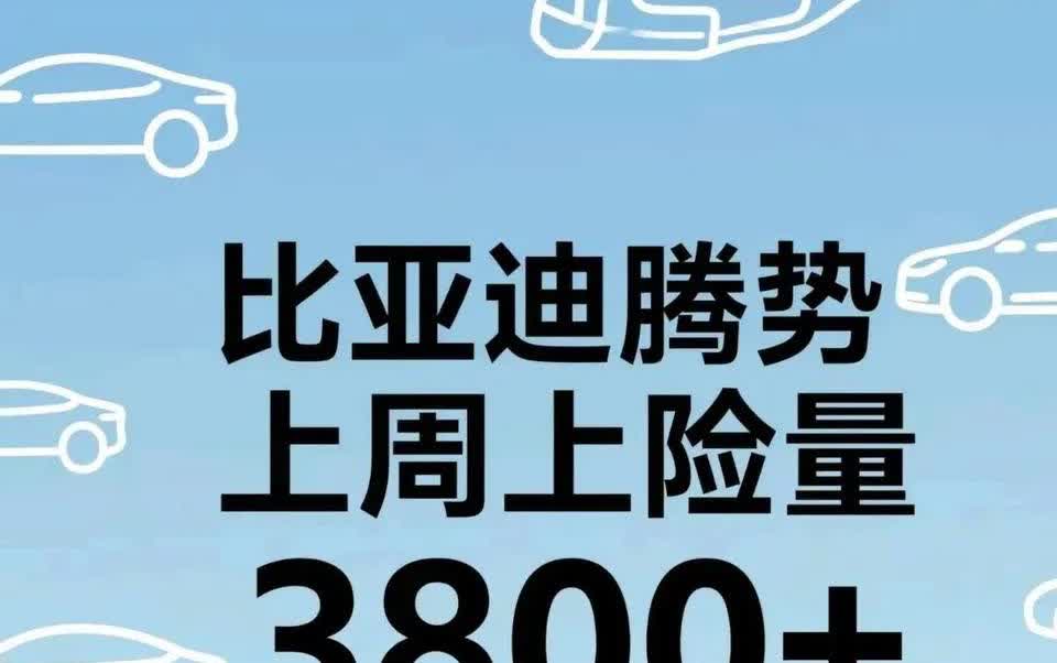 周销售来了，比亚迪集团旗下高端品牌腾势上周（4月21日-4月27日）上险量386