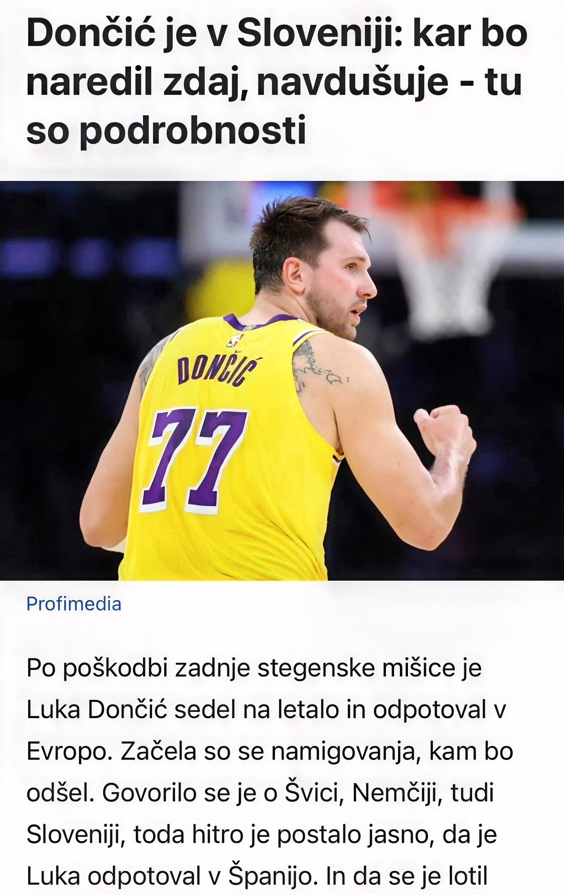 森林狼or火箭？湖人本赛季可没完！根据斯洛文尼亚媒体的报道，东契奇将在未来几日