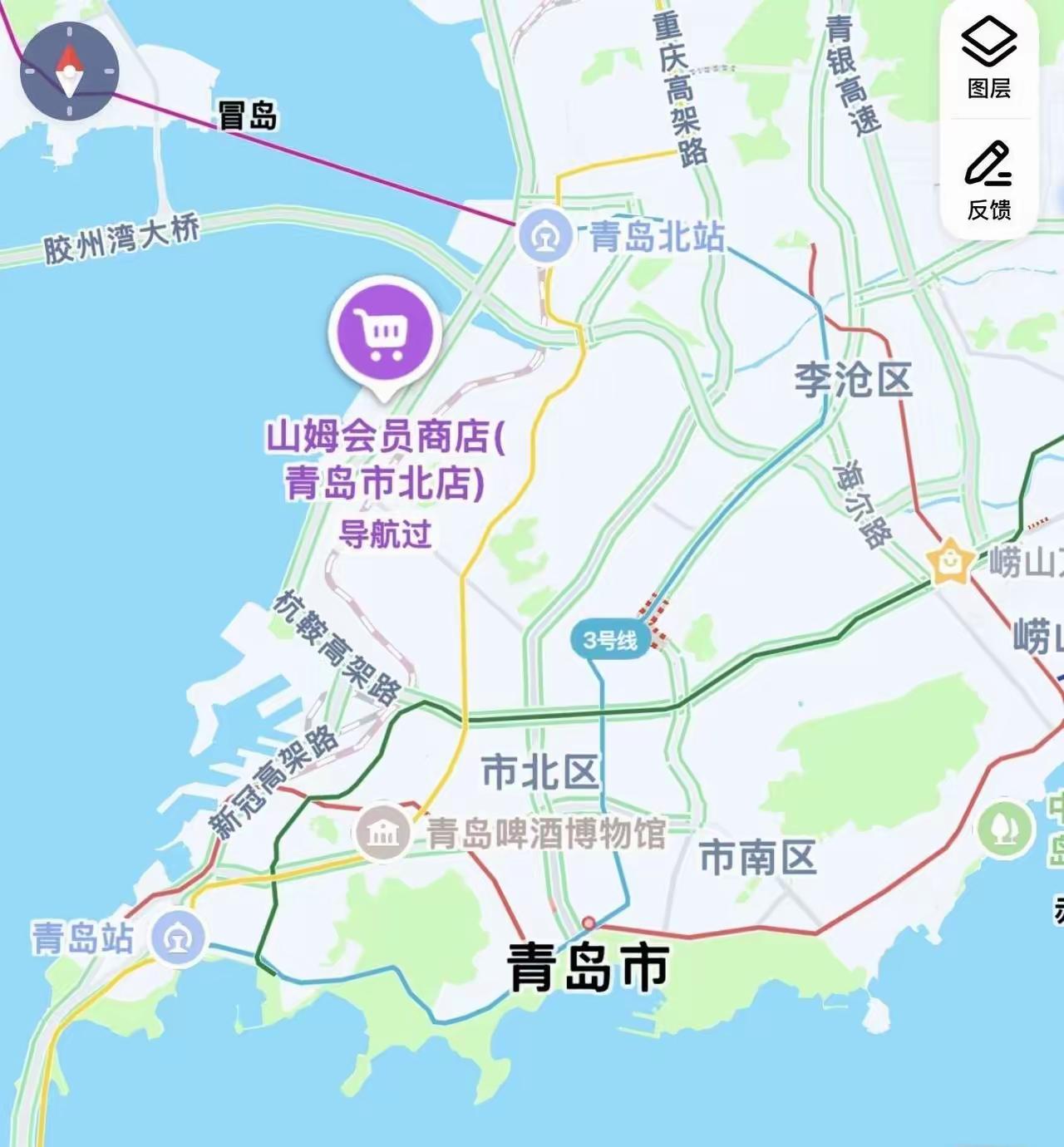 青岛山姆第二家应该开在蓝谷。青岛第一家山姆没有开在繁华地段，而是开在了欢乐滨海城