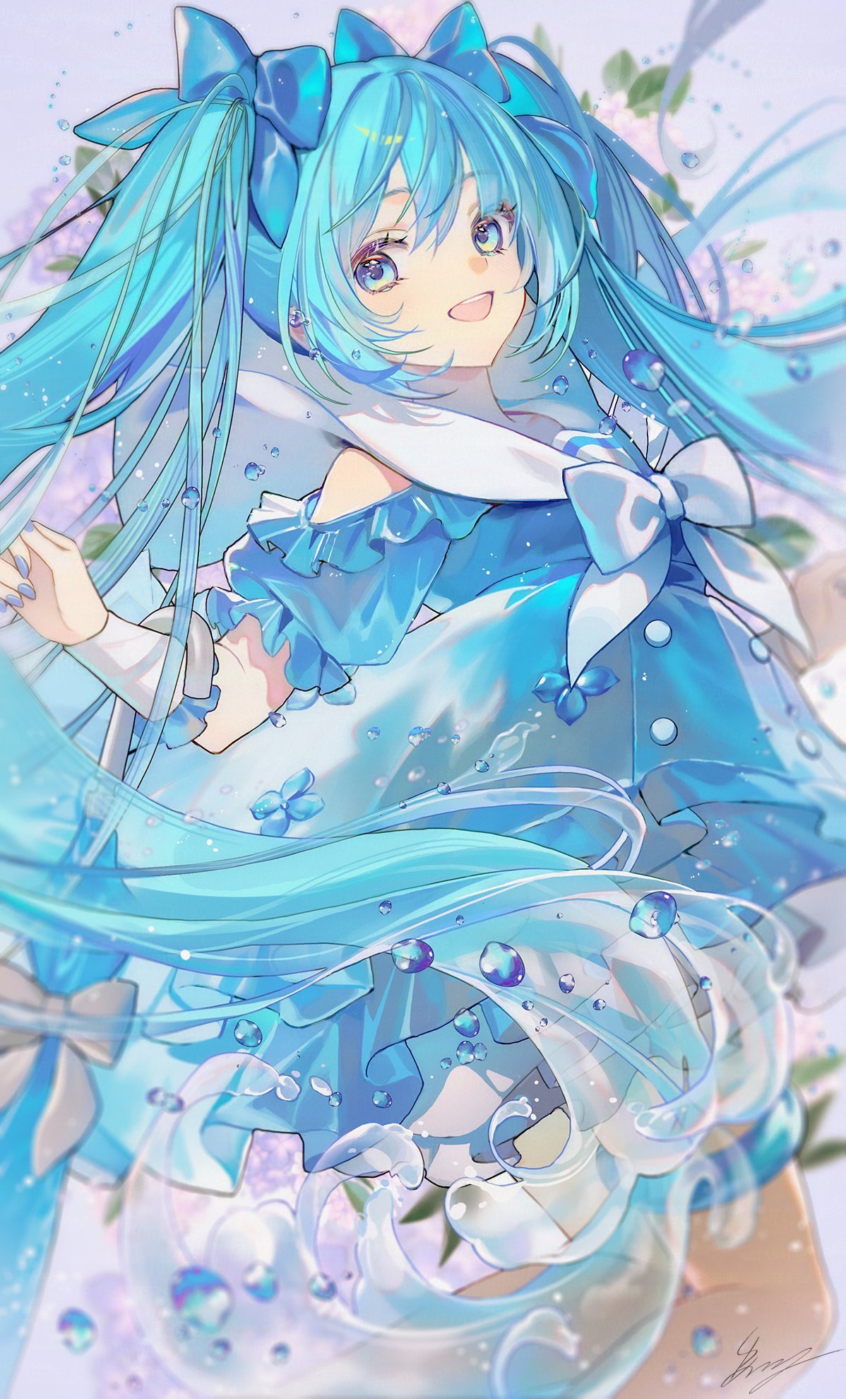 初音未来动漫仲夏狂欢季就这个miku殿下真的太美了.绘：somewherei_