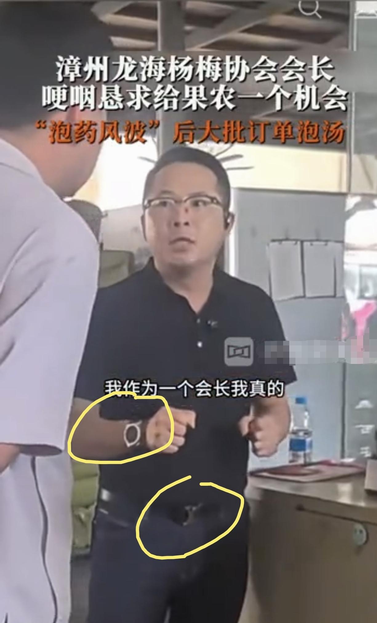 杨梅会长声泪俱下，求消费者给梅农一条生路！但是眼明的大伙一眼就看出他这