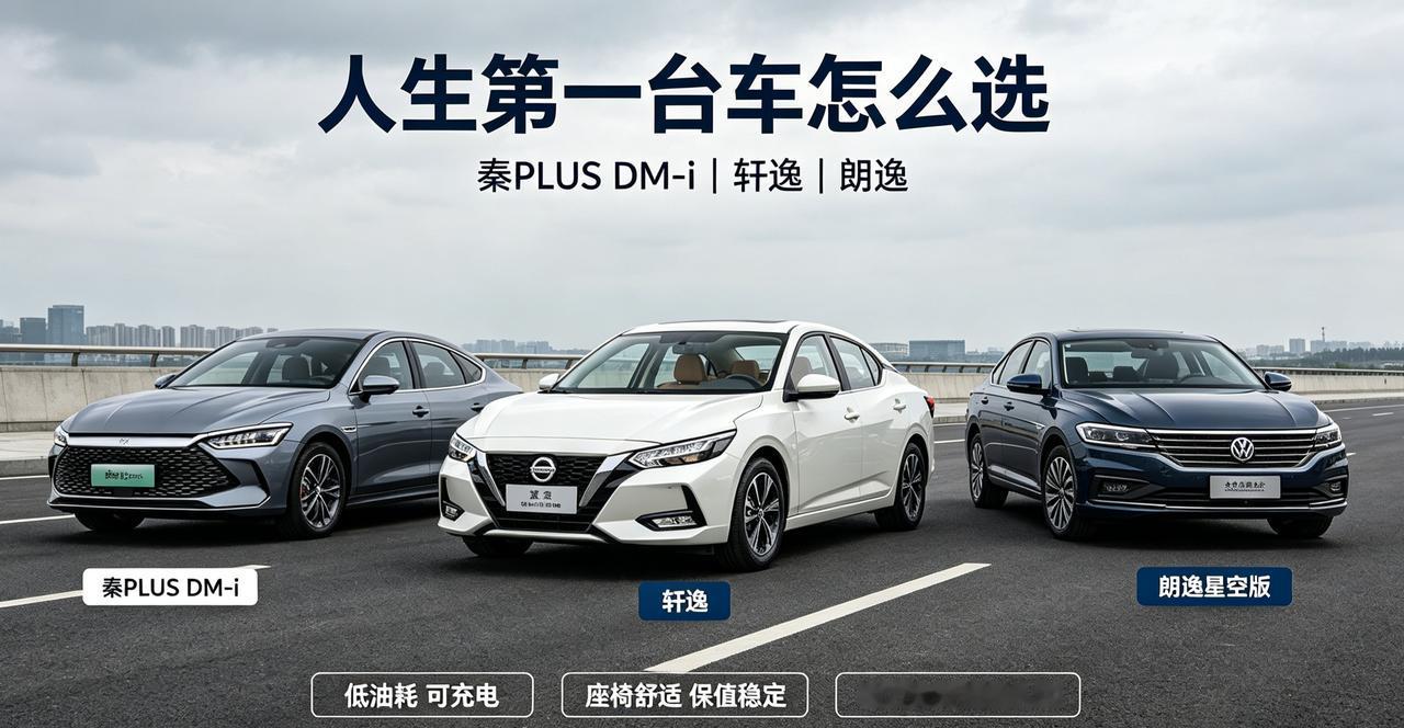 人生第一台车，最怕“买得起养不起”。秦PLUSDM-i、轩逸、朗逸这三台车，恰