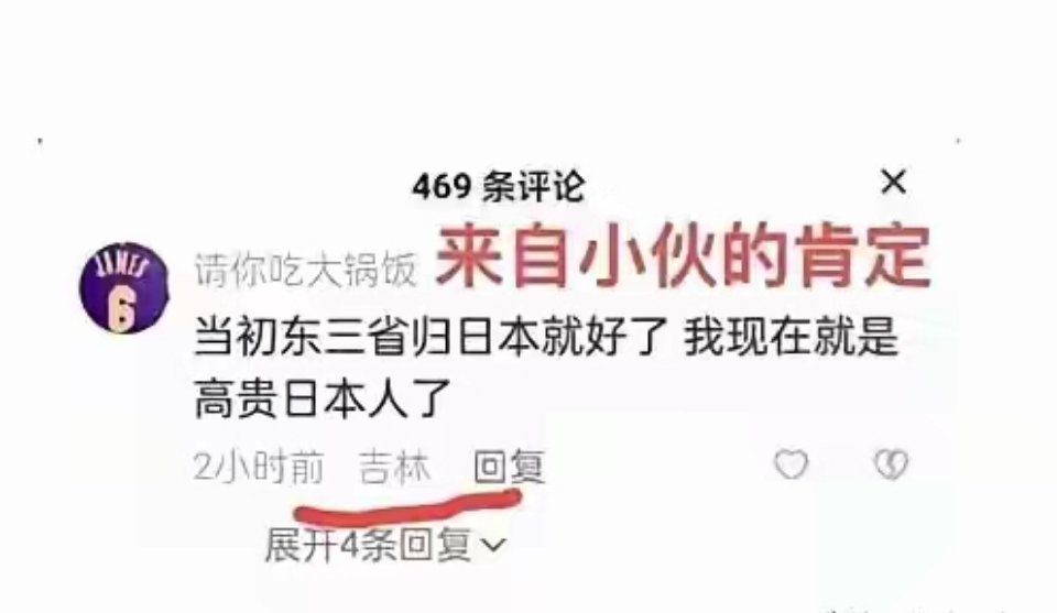 贱骨头，当初日本侵占咱们东山东三省时中国人吃大米都算犯罪