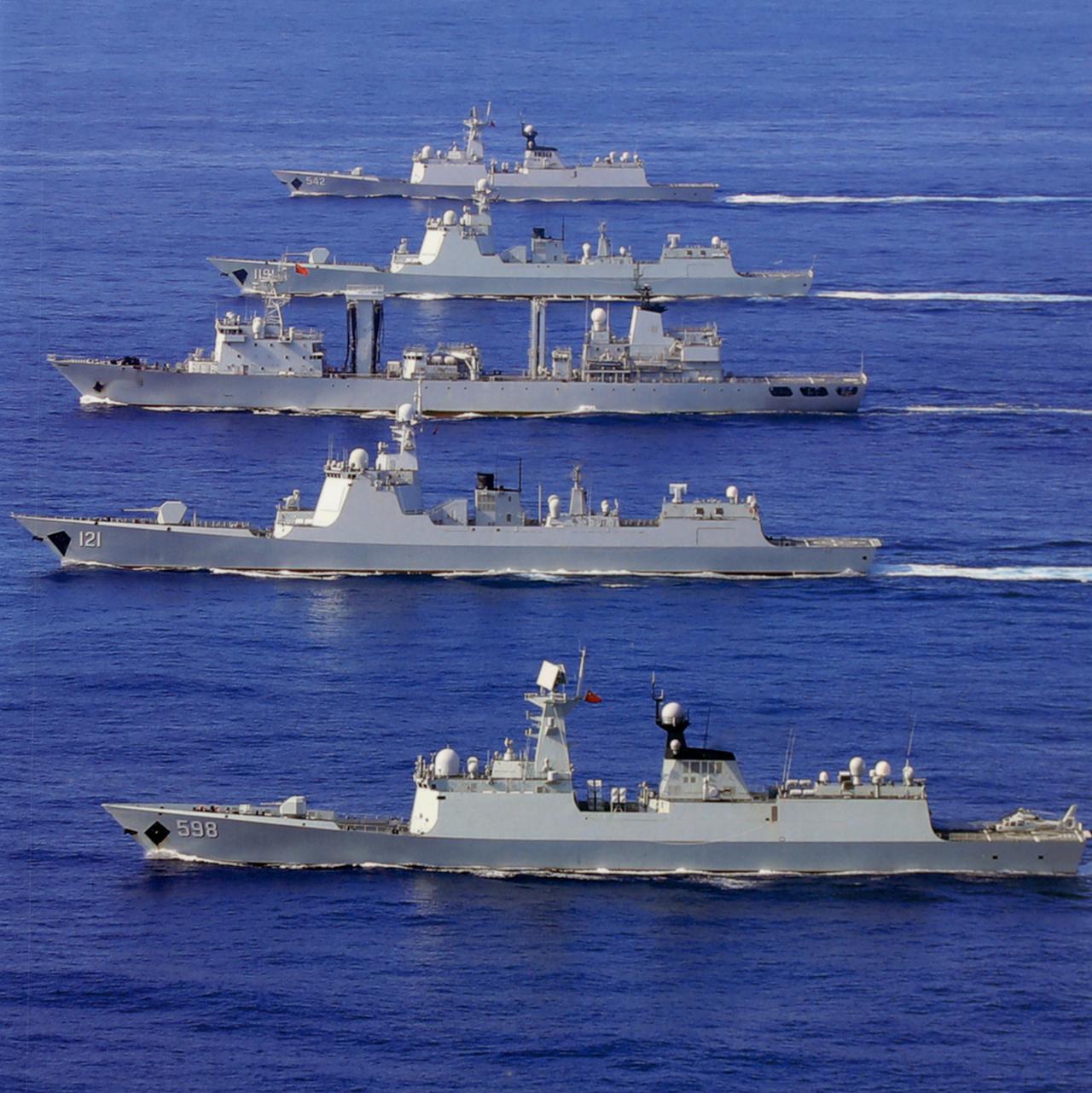 中国海军驱护舰编队