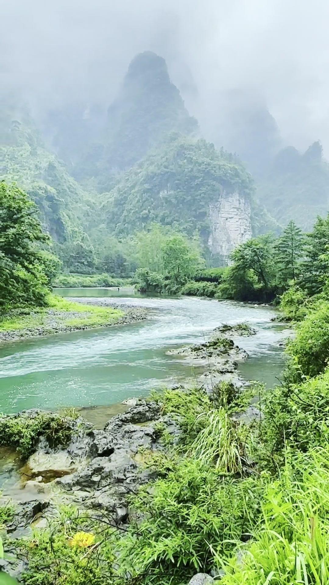 🌿在山水间漫步，仿佛整个世界都慢了下来。走进这片绿意盎然的自然，空气里都带着