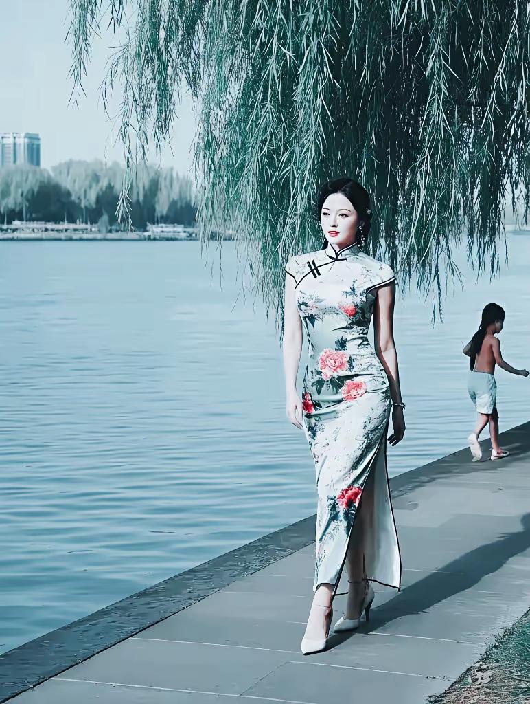 清江引·东方女性旗袍美东方丽姝旗袍俏，华夏明珠耀。身型曲线合，韵致风姿妙