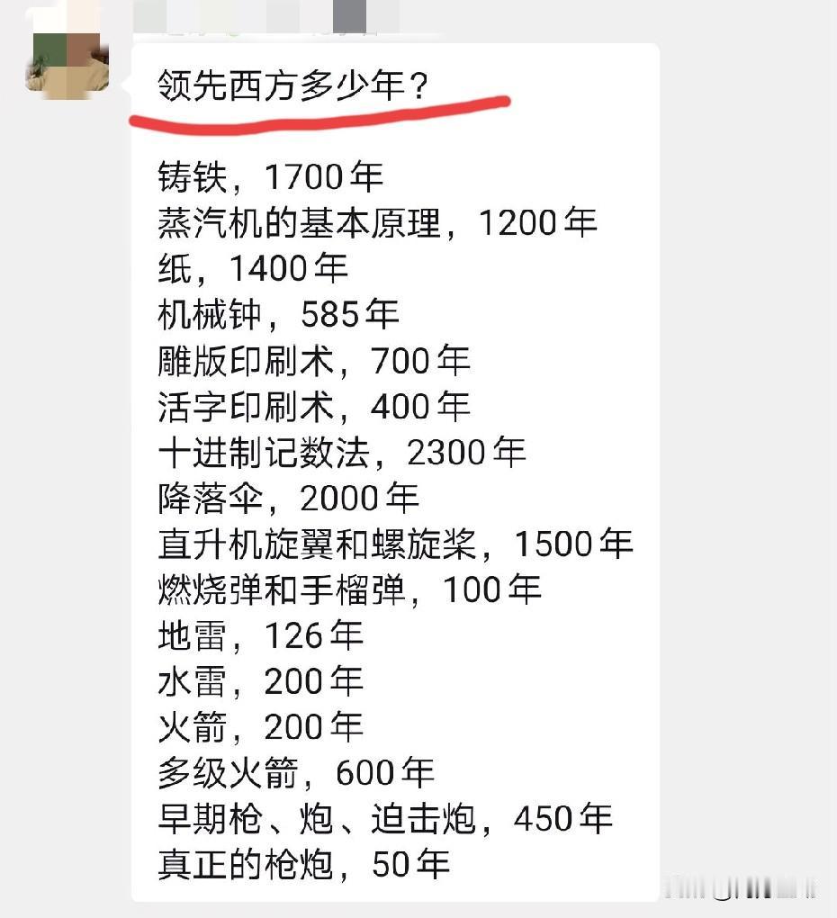 领先西方多少年？铸铁，1700年蒸汽机的基本原理，1200年纸，1400年