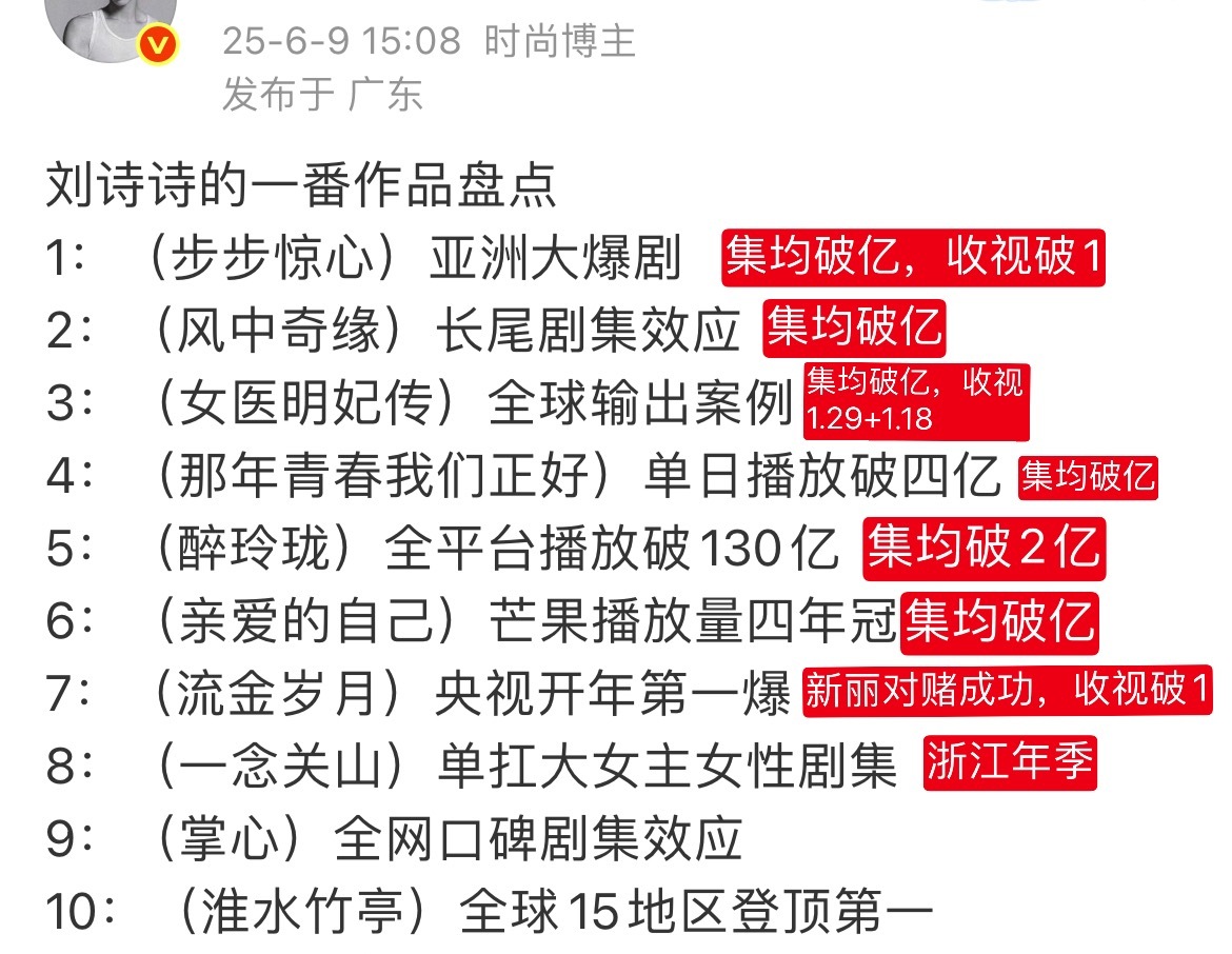 刘诗诗10部一番剧实绩刘诗诗醉梦一念关山​​​