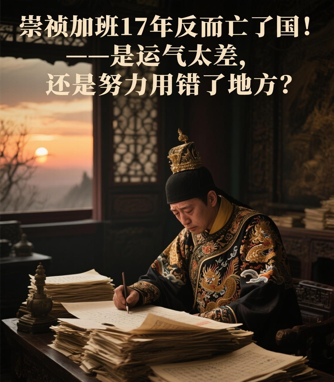 崇祯加班17年反而亡了国！——是运气太差，还是努力用错了地方？你有没有想过：一