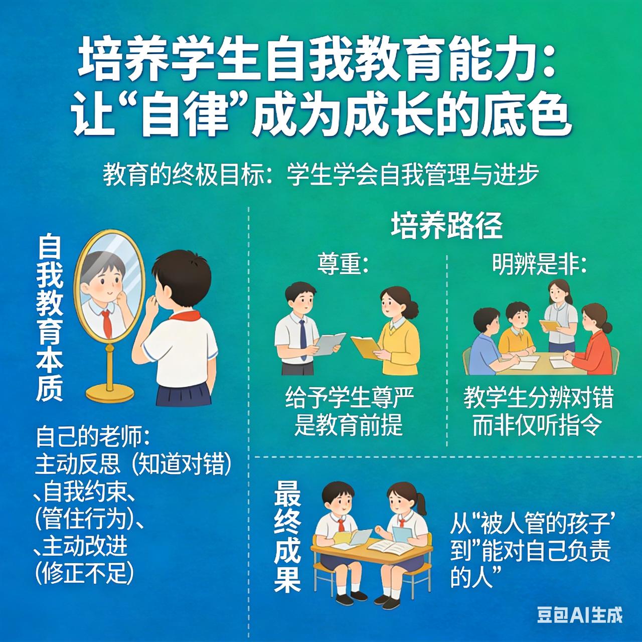 培养学生自我教育能力：让“自律”成为成长的底色教育的终极目标根本不是把学生