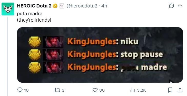 在Heroic对阵Navi的比赛中，KJ公屏打字引发争议，当时Niku因为某些技