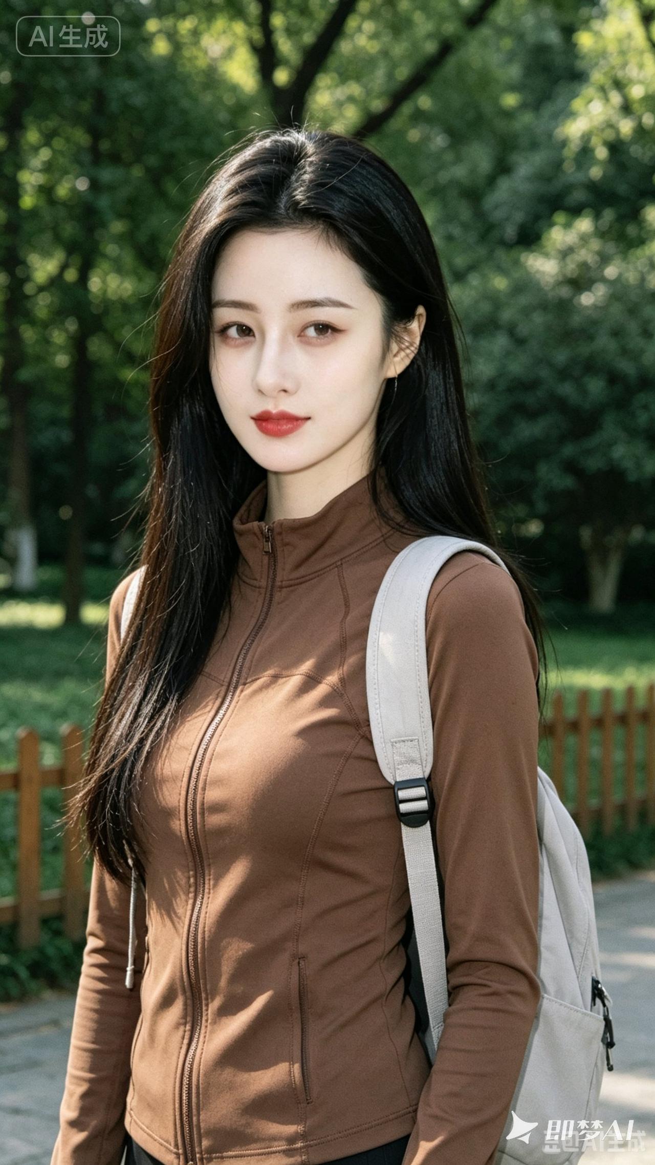 元气少女，户外漫步，阳光明媚，心情大好！🌞💕