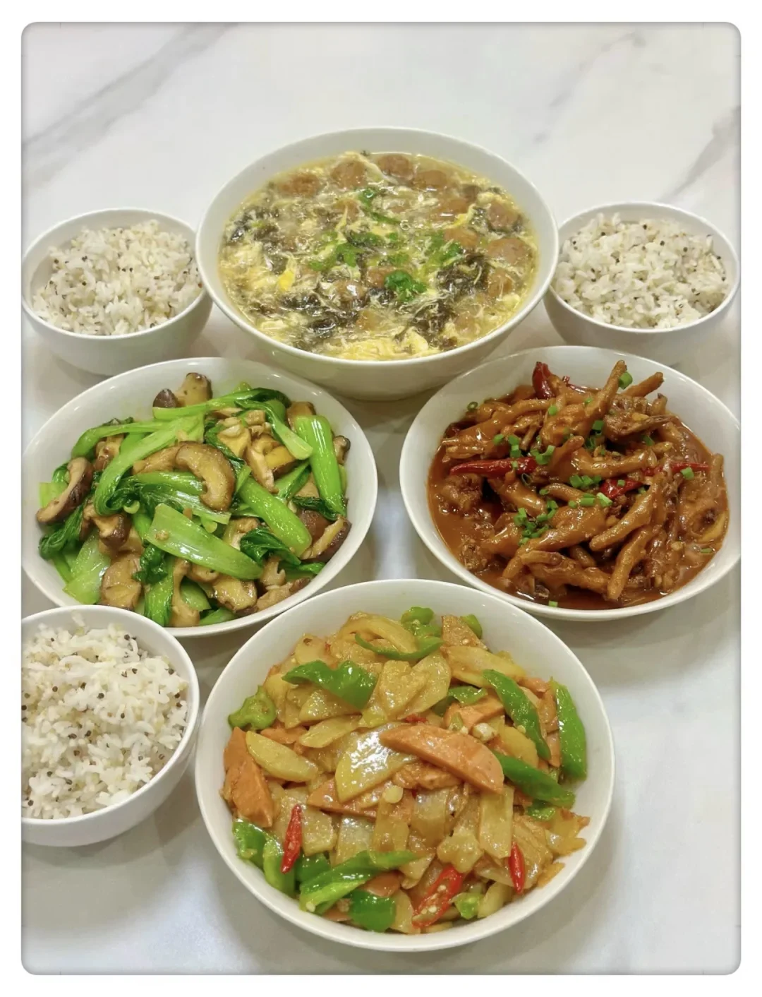 普通家庭的晚饭｜这样一桌菜，你打几分