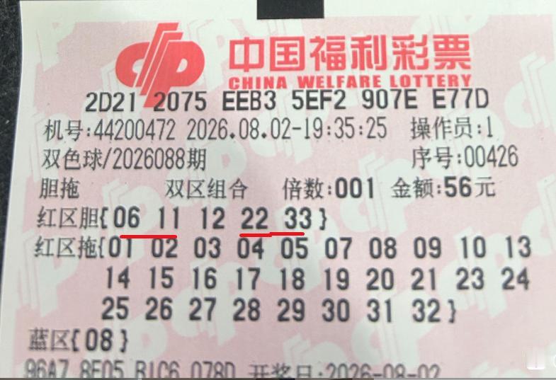 彩友5胆票极限精准险中二等奖：红球定5胆数量已是规则允许最多，彩友还精准的5胆中