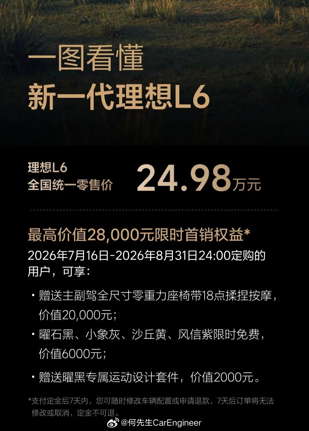 新一代理想L6上市新一代理想L6，之前说好的要涨价原来是烟雾弹。标配四驱和可变阻