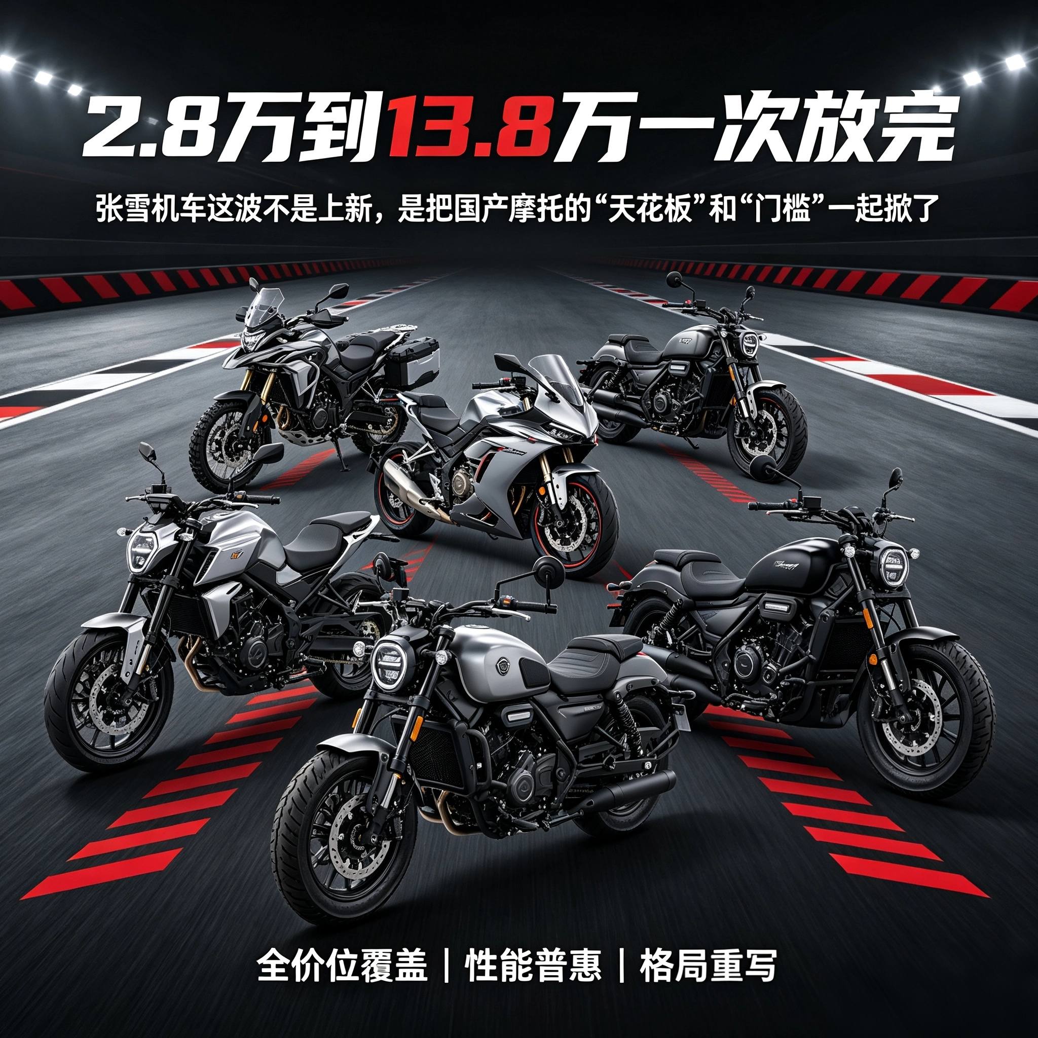 2.8万到13.8万一次放完：张雪机车这波不是上新，是把国产摩托的“天花板”和“门槛”一起掀了别的品