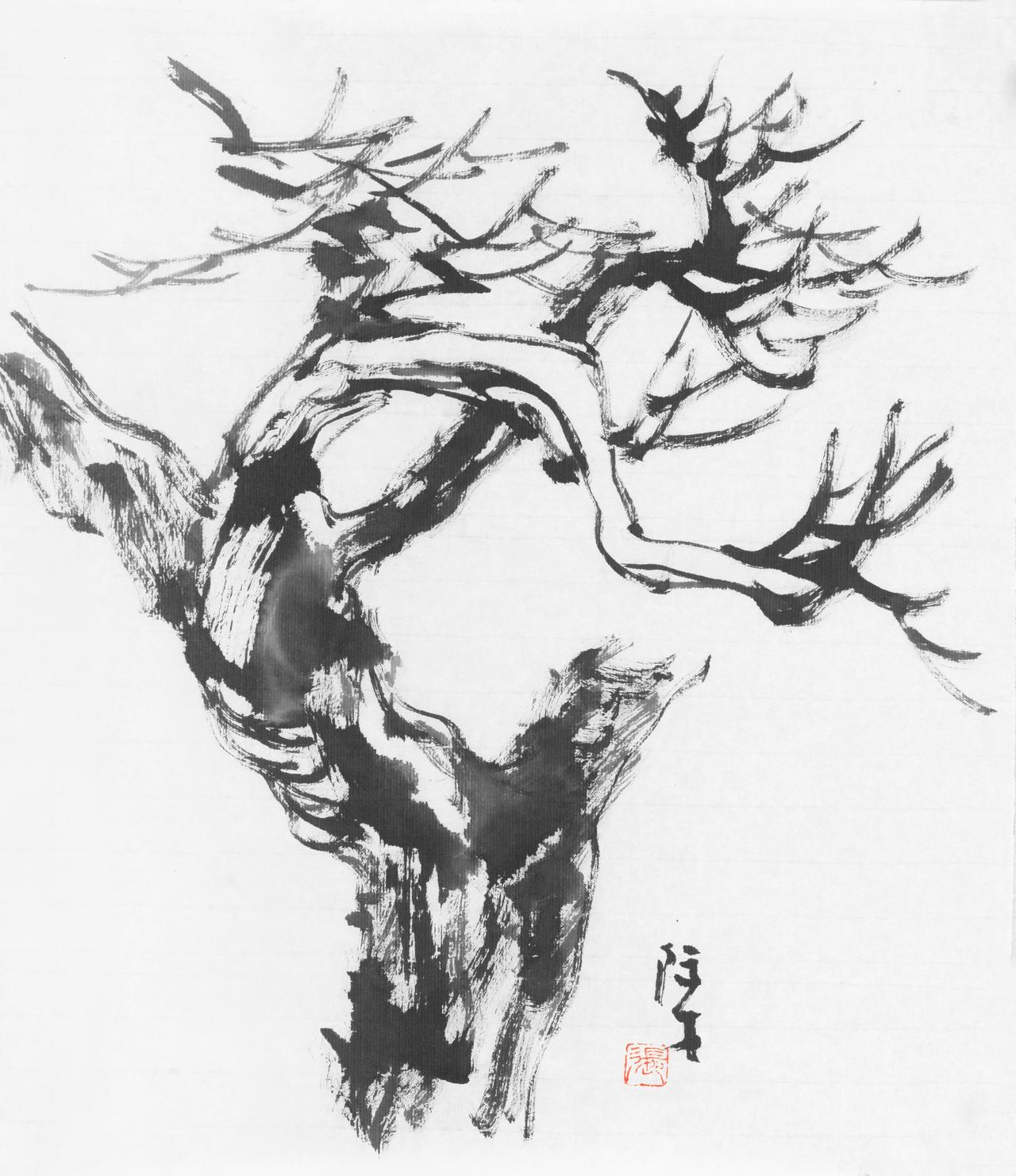 如何把树画得生动形象、有生活气息？一是要掌握画树的基本技法，立干、分枝、点叶