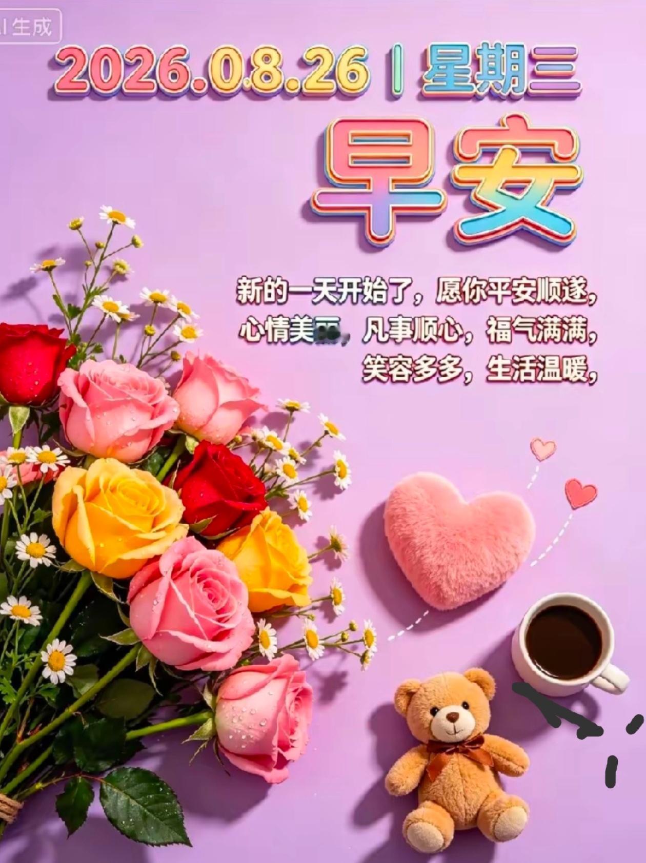 2026./8月26日，早安周三，秋色染香岁月静好，清风常伴身旁，福运日日