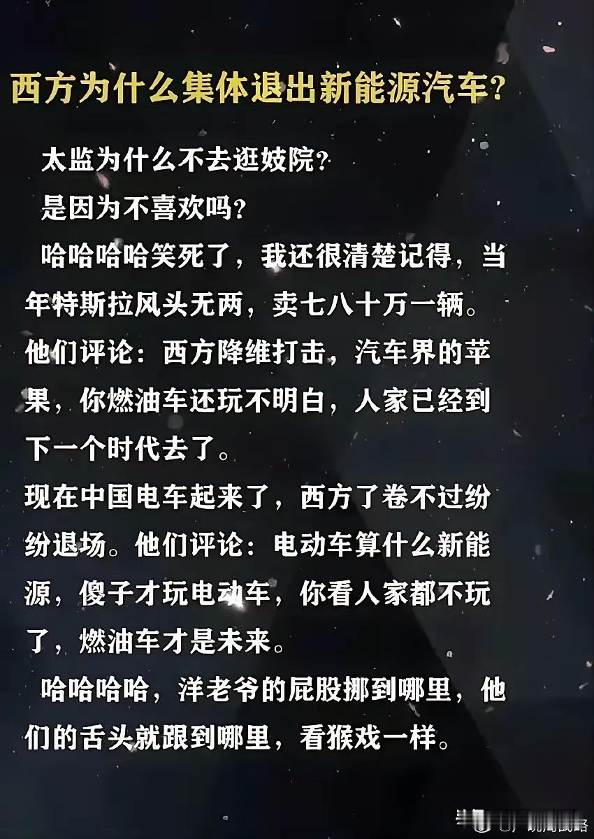 欧美发达国家为什么放弃新能源汽车？是因为不喜欢吗