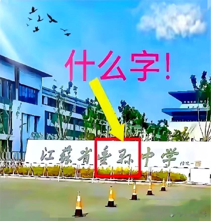 那块江苏中学的校牌一亮出来，外地人多半得愣几秒。毛笔写出来的校名，偏偏中间那两