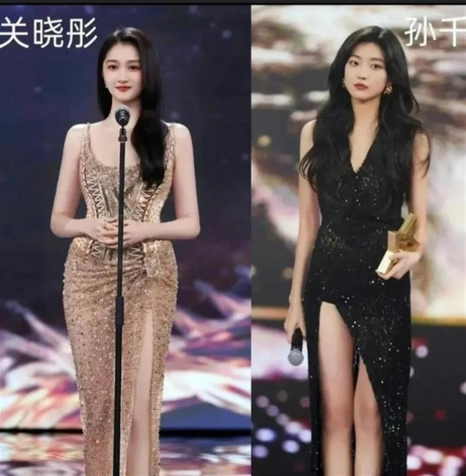 把28岁关晓彤和29岁孙千放一起，差距一目了然！一个是从小美到大的“国民闺女”