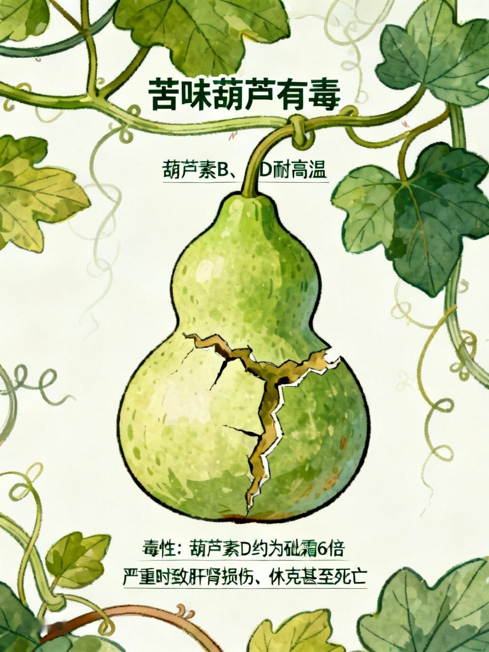 太吓人了！烧长葫芦之前，先舔一下生葫芦，看看是否有甜味。要是有苦味，那就直接扔掉
