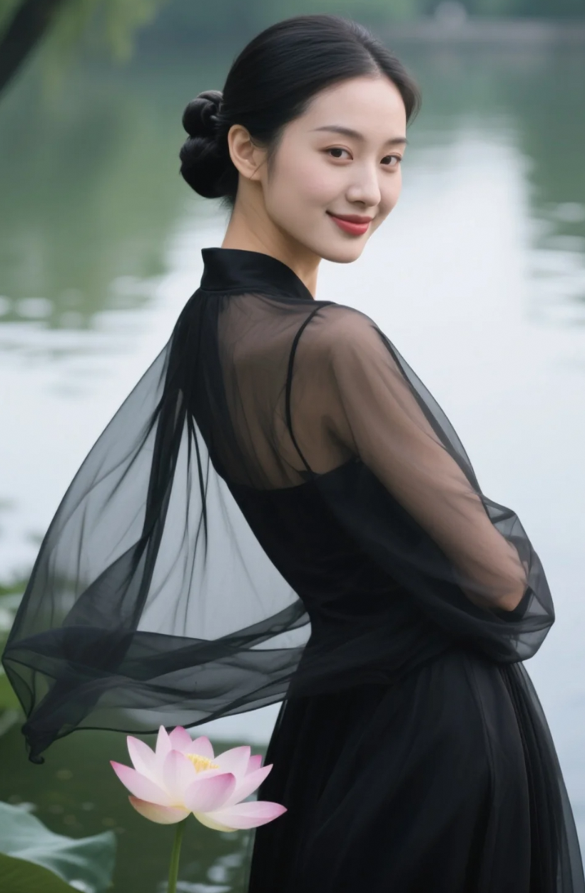 她回眸一笑，连风都为之停驻