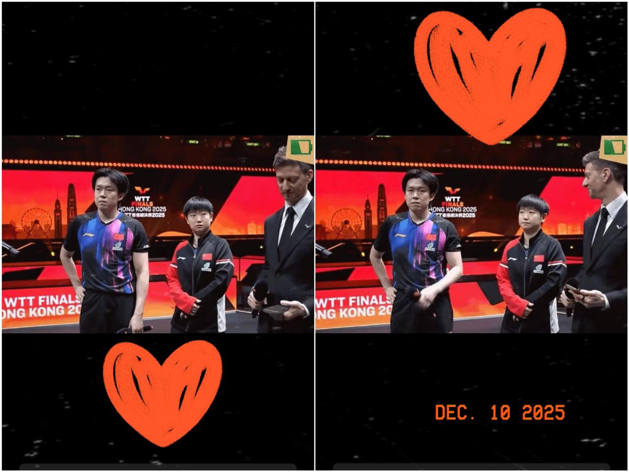 祝贺莎头得开门红，祝香港总决赛心想事成！那场混双比赛，莎莎和大头配合得那叫一个