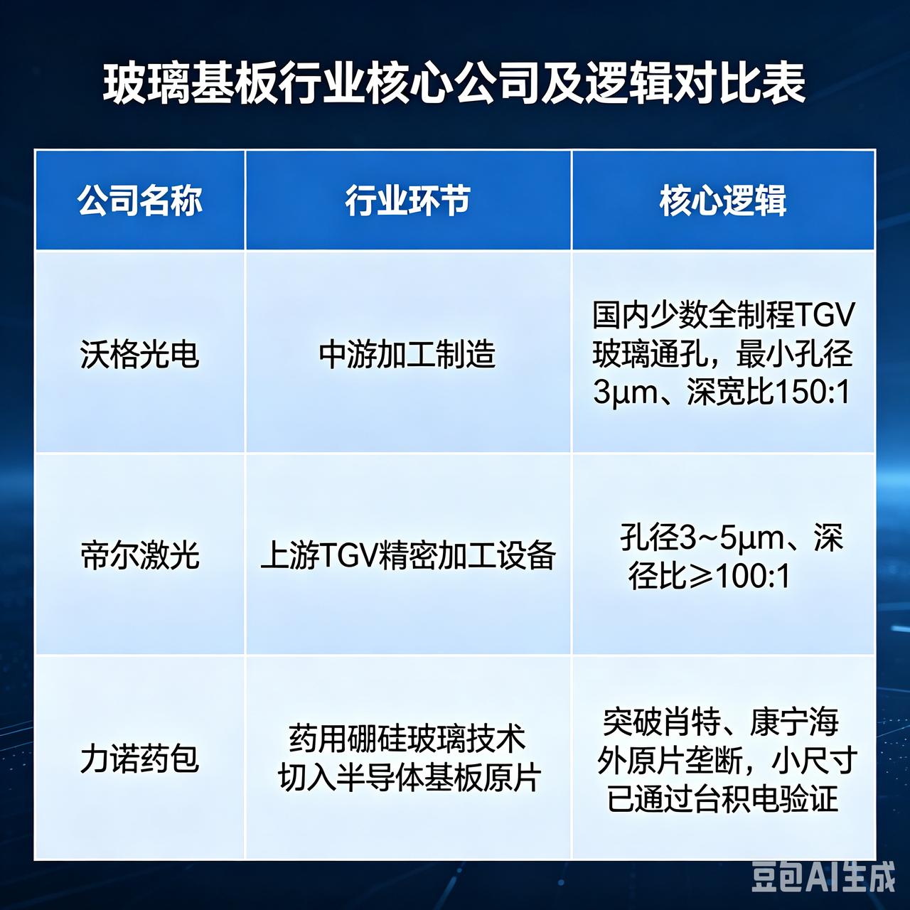 玻璃基走到现在，核心愈发明朗。与市场上多达10几家的小表格不同，社长以为，核心之