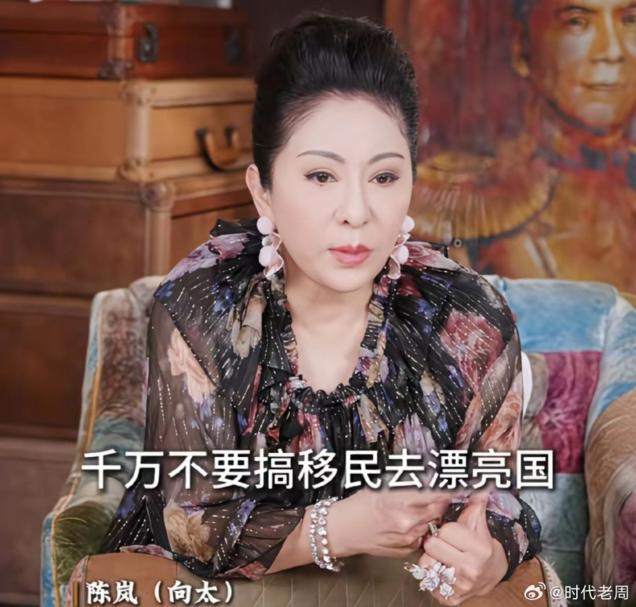 向太陈岚奉劝大家千万不要移民美国，因为她有很多朋友这几年都想离开美国回来。但头疼