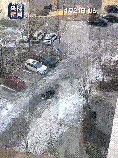 被彻底治愈了！1月21日，山东滨州，这个骑手在送外卖途中因雪厚路滑致使电动车滑倒