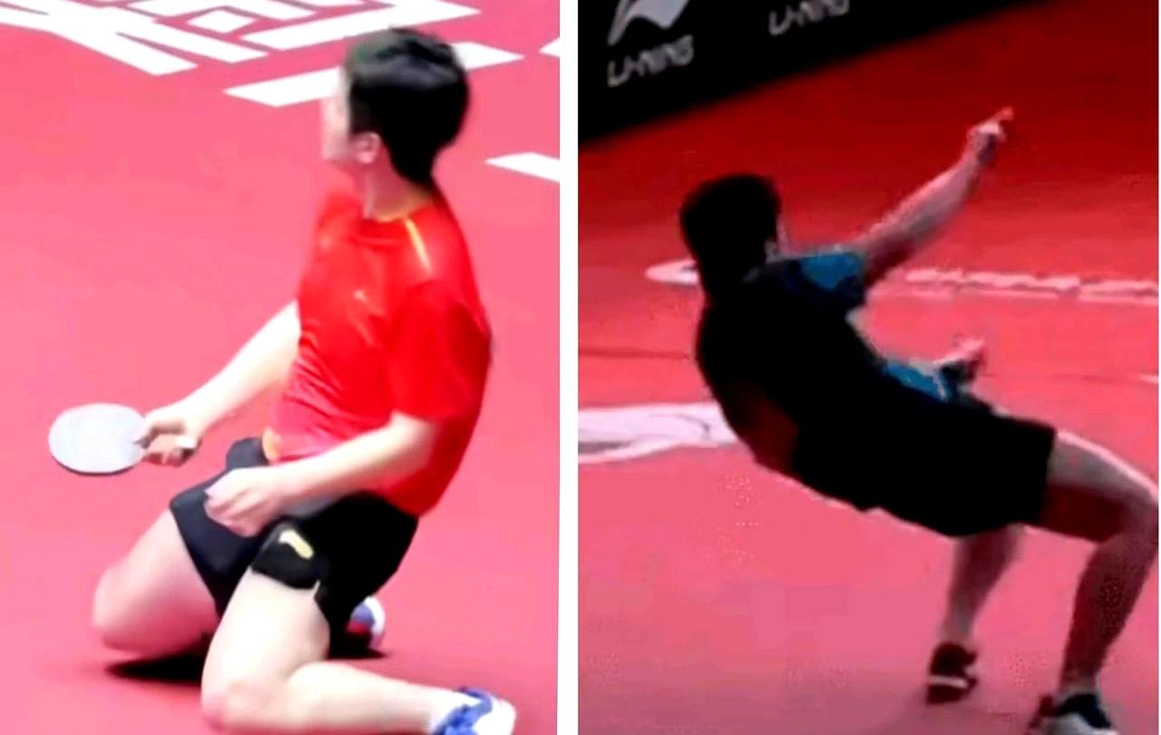 终于知道樊振东为什么下腰接球功夫这么厉害了。我看到他13岁时没事就站着拉