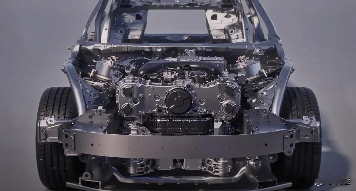 仰望U7的前机舱就一像一件工业的艺术品。两平方不到的地方，比亚迪工程师们，硬是塞